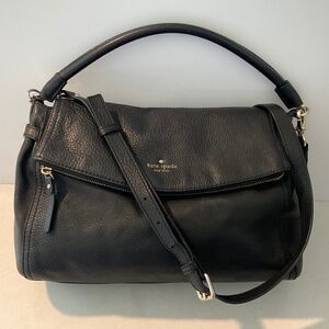 KATE SPADE Cobble Hill Minka Black Pebble Leather Satchel Crossbody Bag